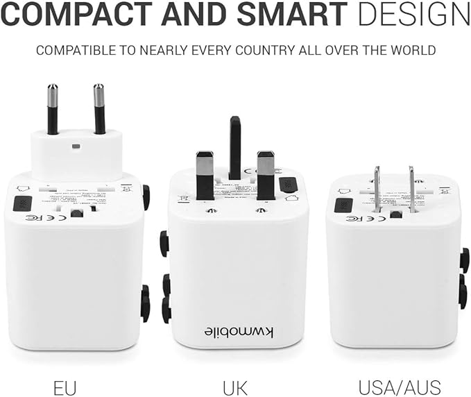 kwmobile Universal Travel Adaptor for 150 Countries