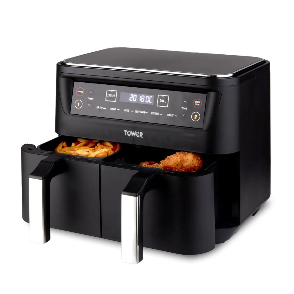 TOWER Dual Basket Air Fryer - 8L