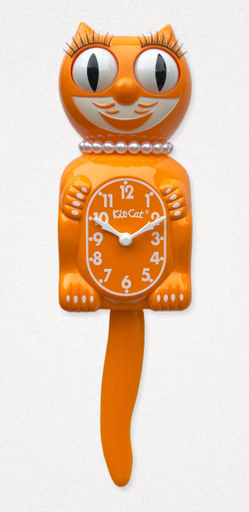 Kit Cat Clock - Original Large Size - Festival Orange Necklace