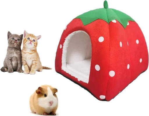 Cute Strawberry Pet Bed for Small Pets